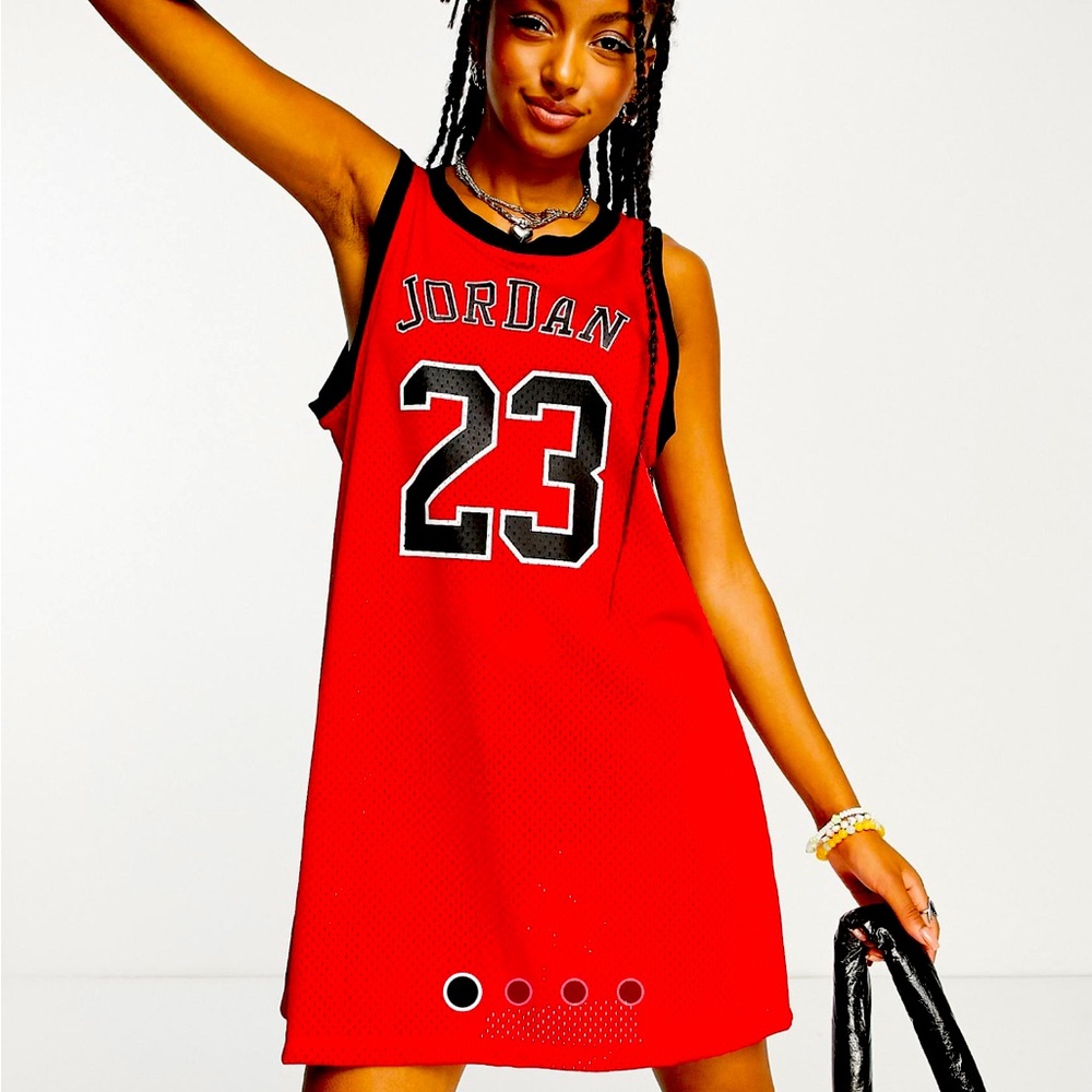 Nike Jordan Heritage basketball tank dress in gym red